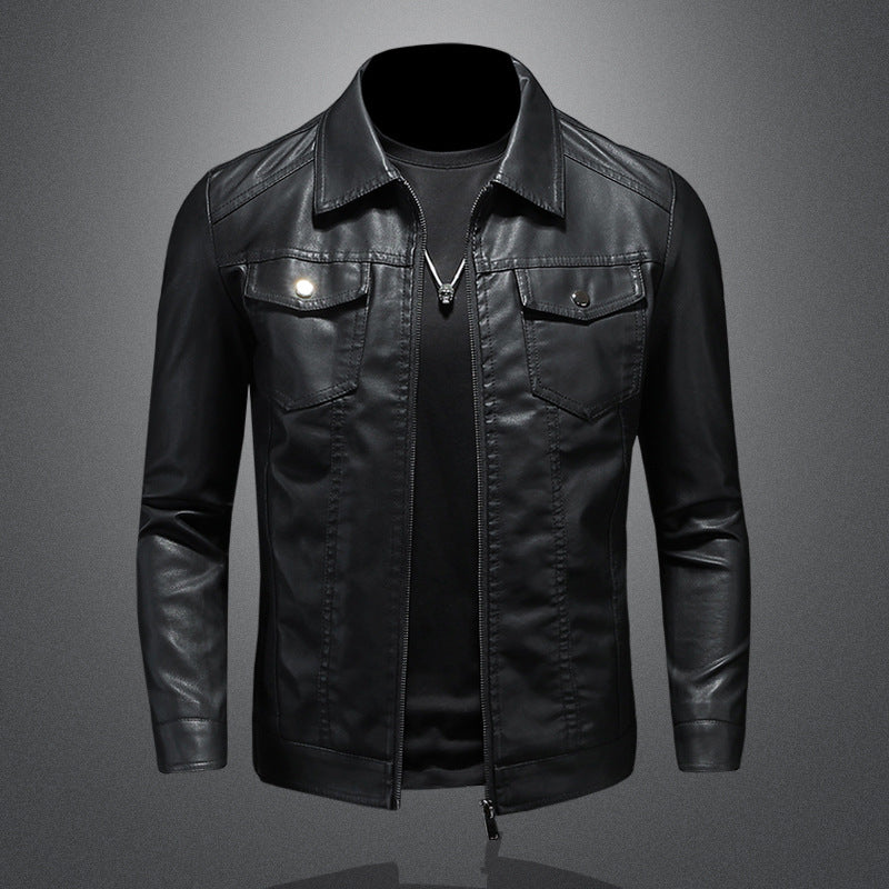 Herren Bikerjacke Slim Fit – Jacke mit Brusttaschen und Reissverschluss