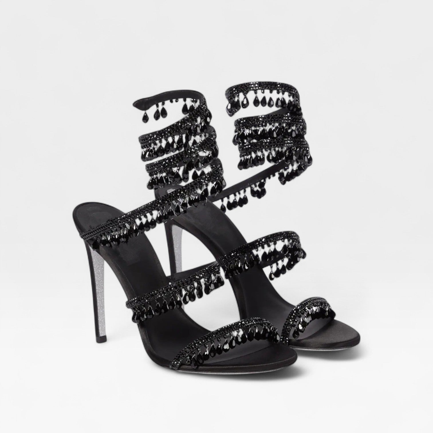Damen Kristall High Heel Sandalen – Elegante Riemchenabsätze für besondere Anlässe
