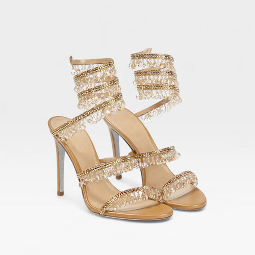 Damen Kristall High Heel Sandalen – Elegante Riemchenabsätze für besondere Anlässe