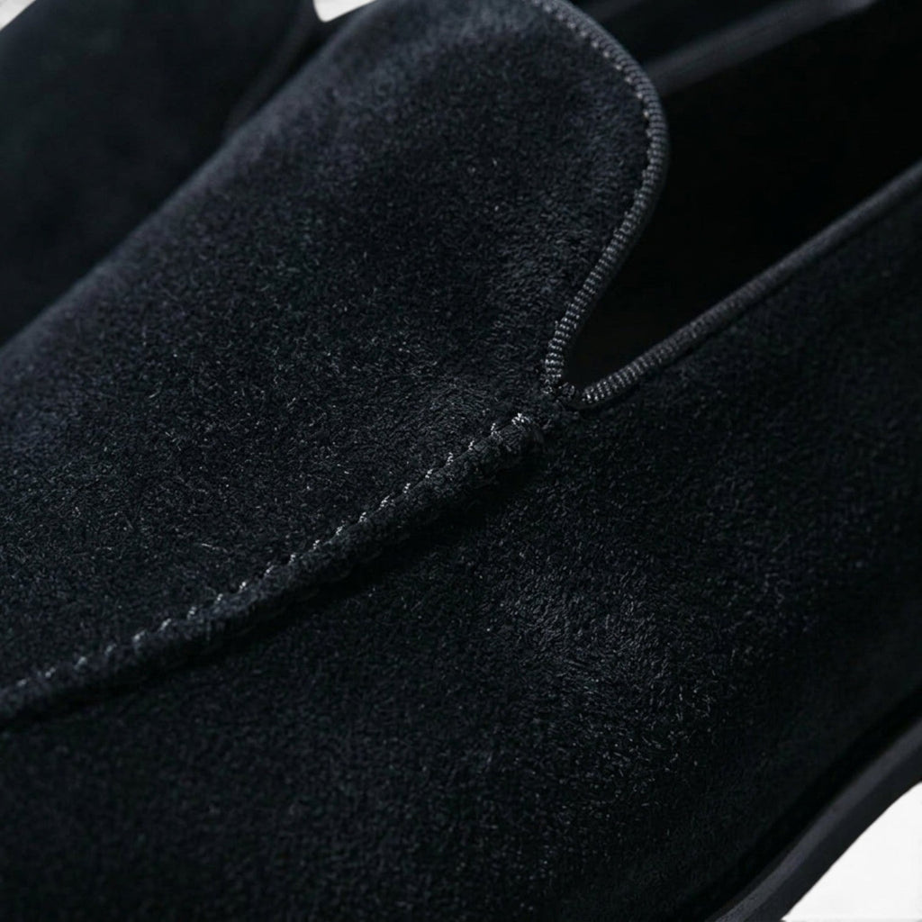 Herren Echt Wildleder Slipper Loafers – Elegante Mandelform Abend Schuhe zum Hineinschlüpfen