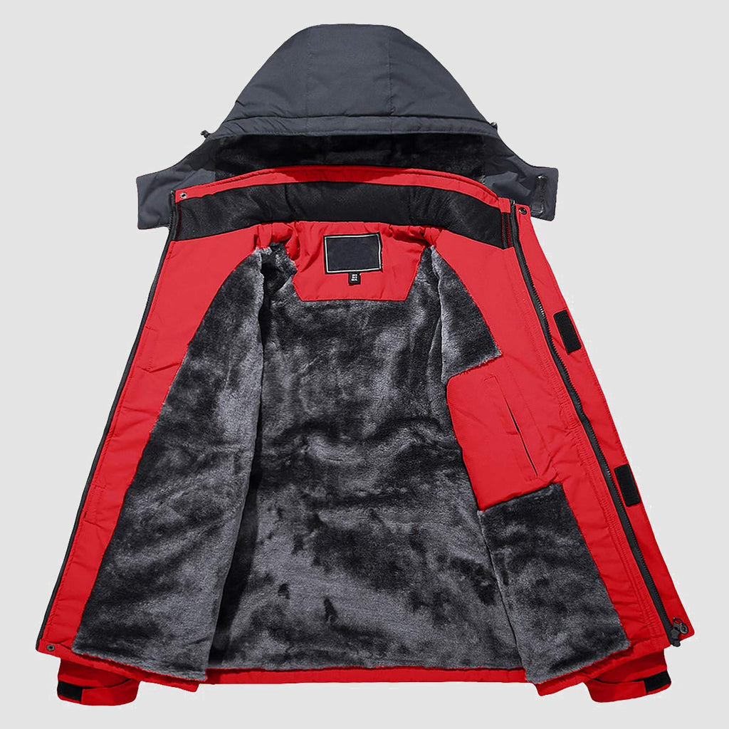 Herren Skijacke wasserabweisend – Winterjacke mit Kapuze und Fleece-Futter