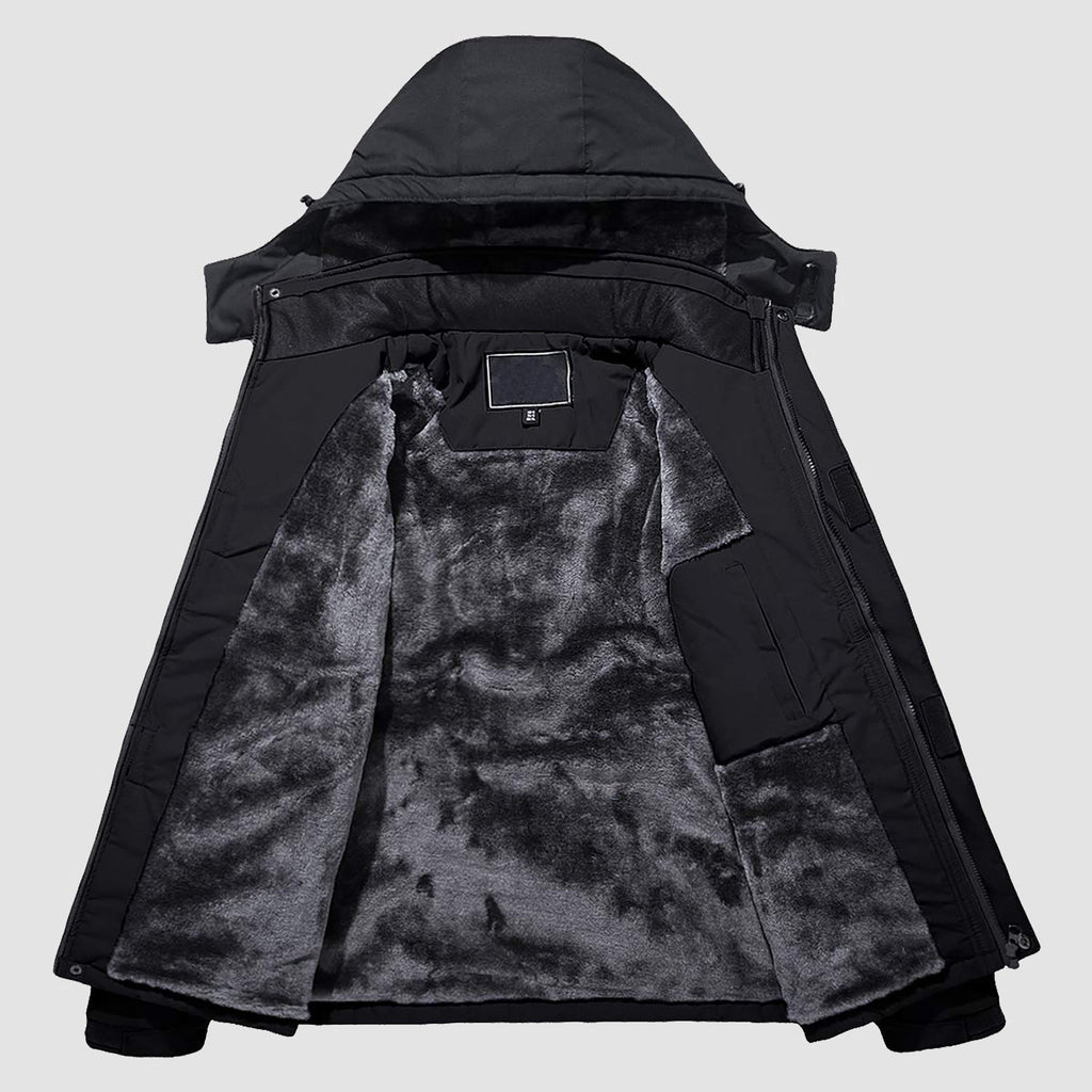 Herren Skijacke wasserabweisend – Winterjacke mit Kapuze und Fleece-Futter