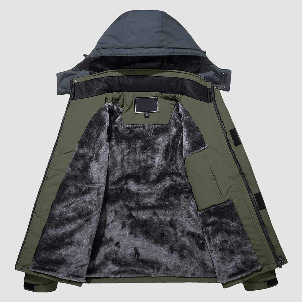 Herren Skijacke wasserabweisend – Winterjacke mit Kapuze und Fleece-Futter