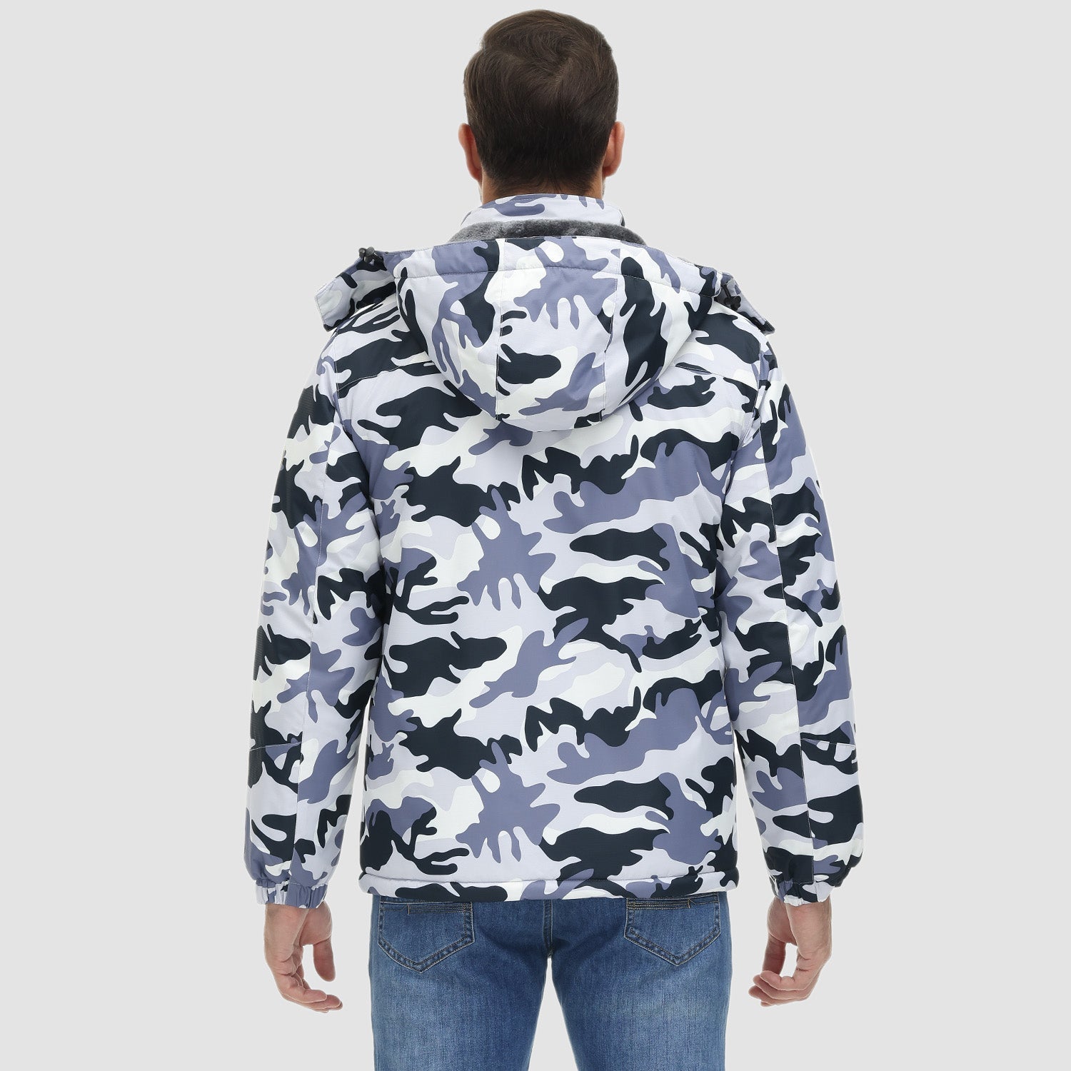 Herren Skijacke wasserabweisend – Winterjacke mit Kapuze und Fleece-Futter