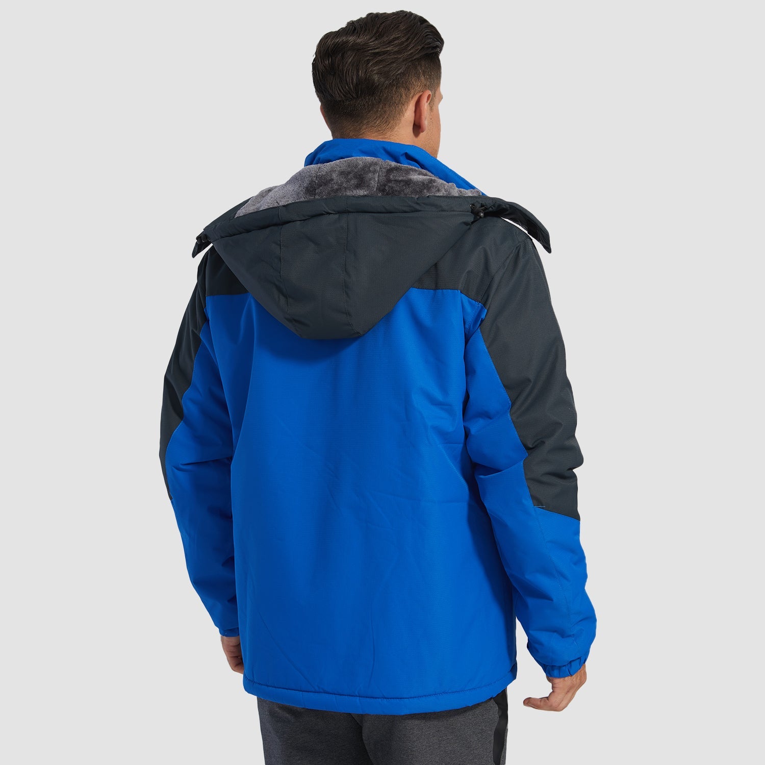 Herren Skijacke wasserabweisend – Winterjacke mit Kapuze und Fleece-Futter