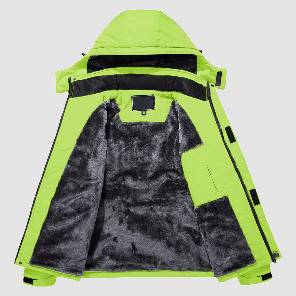 Herren Skijacke wasserabweisend – Winterjacke mit Kapuze und Fleece-Futter