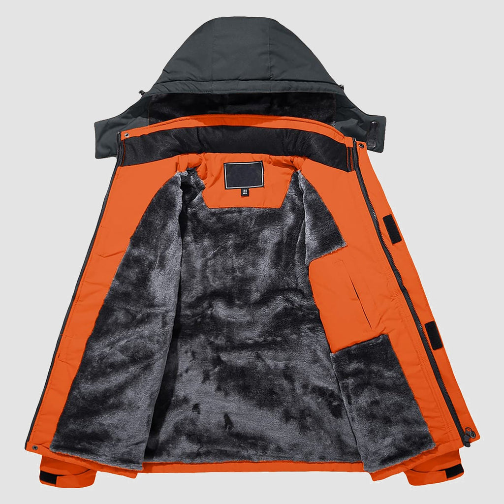 Herren Skijacke wasserabweisend – Winterjacke mit Kapuze und Fleece-Futter