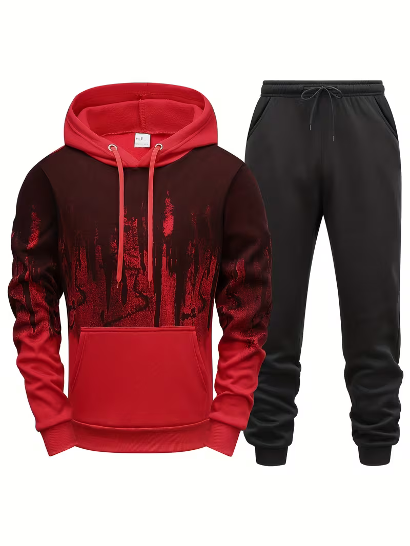 Herren Lässiges Hoodie-Set mit Jogginghose