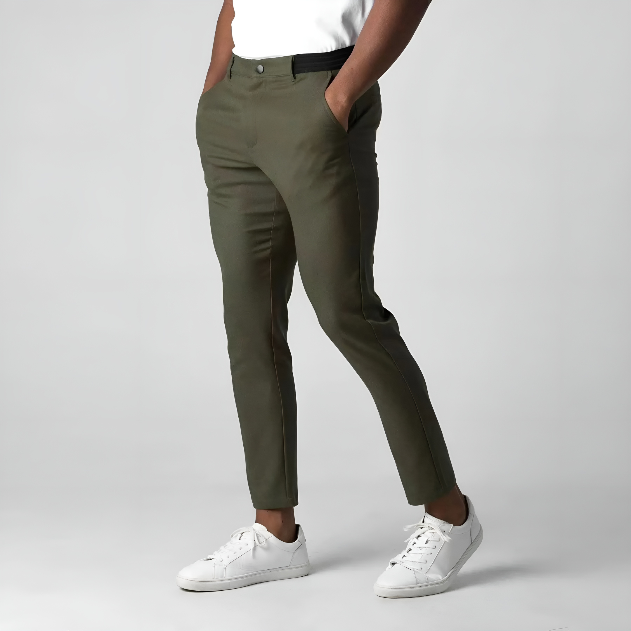 Herren Baumwoll-Chino – Schmale Stoffhose mit Stretch