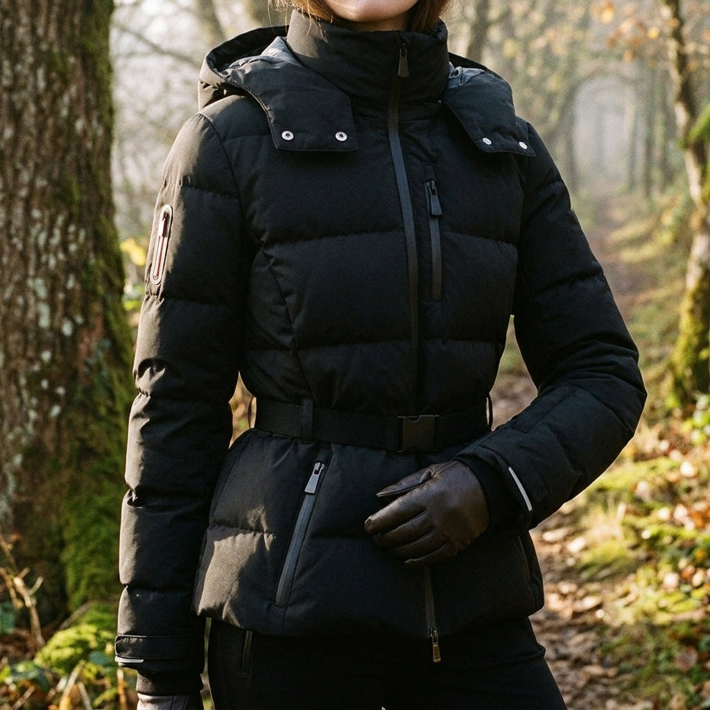 Damen Isolierte Skijacke mit Gürtel