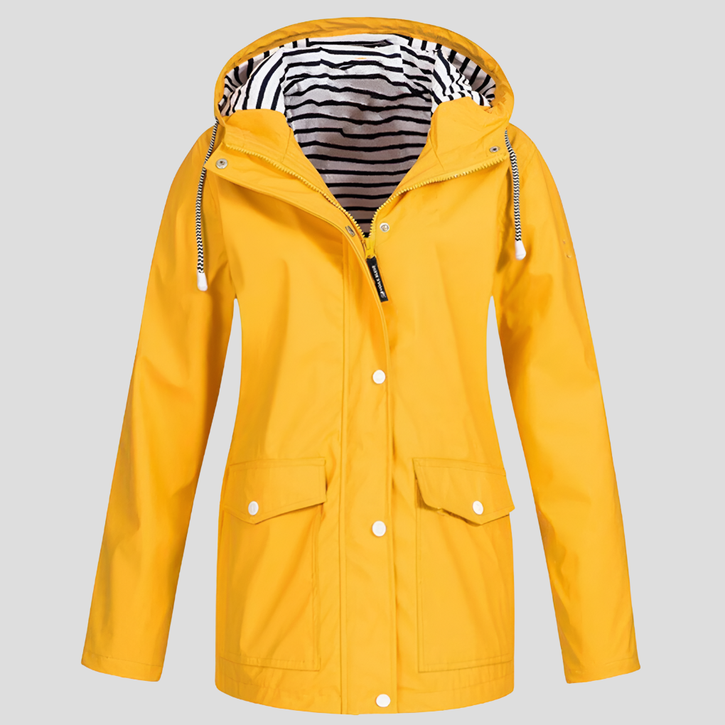 Damen Regenjacke mit Kapuze – Wasserdichte und Winddichte Jacke