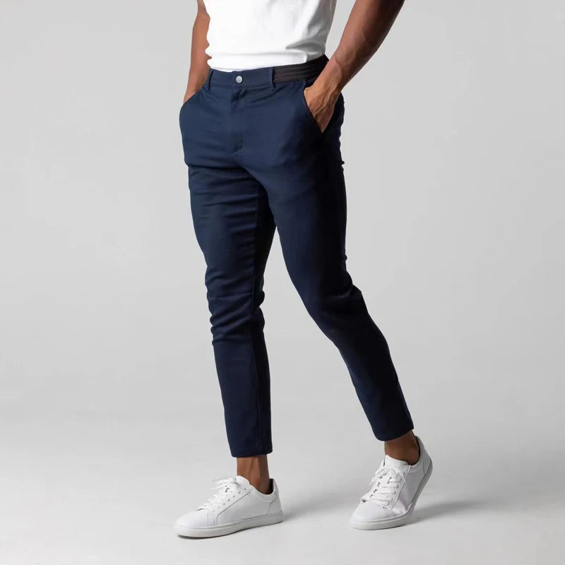 Herren Baumwoll-Chino – Schmale Stoffhose mit Stretch