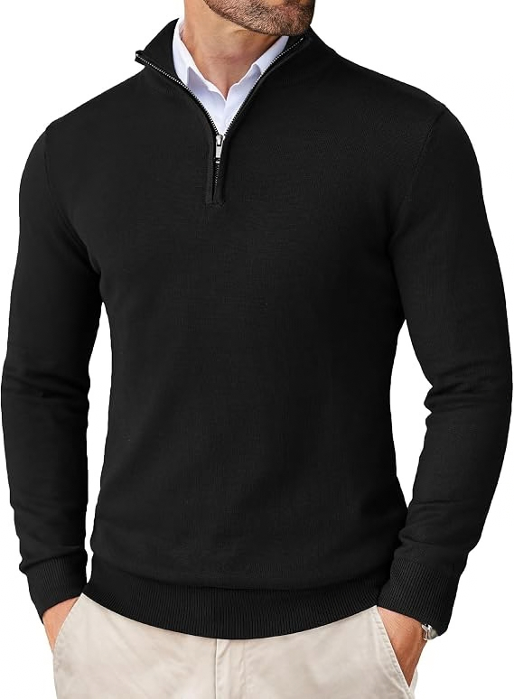 Herren Zip Pullover mit Stehkragen