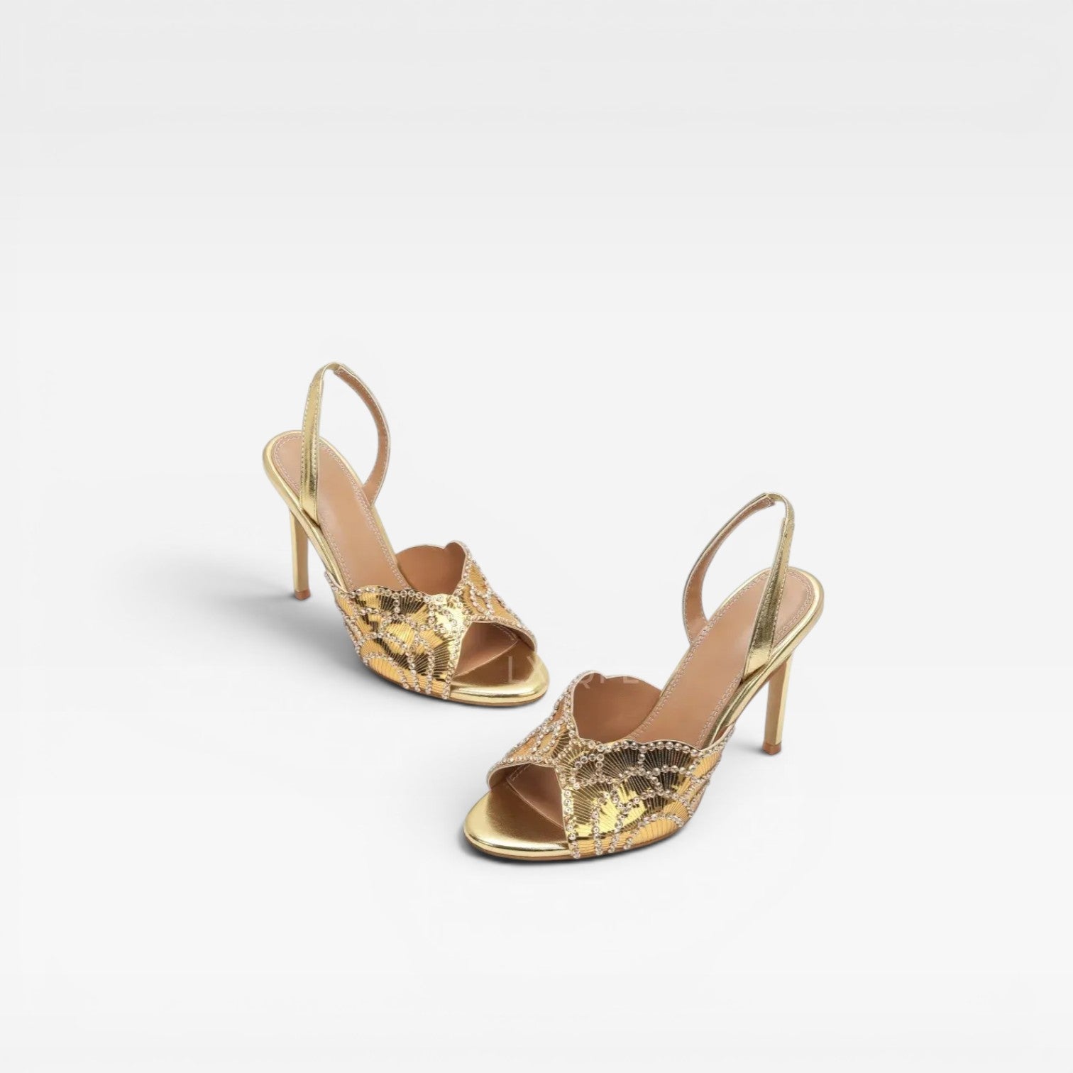 Damen Metallic Slingback Absätze – Elegante Peep Toe Stiletto Sandalen für besondere Anlässe