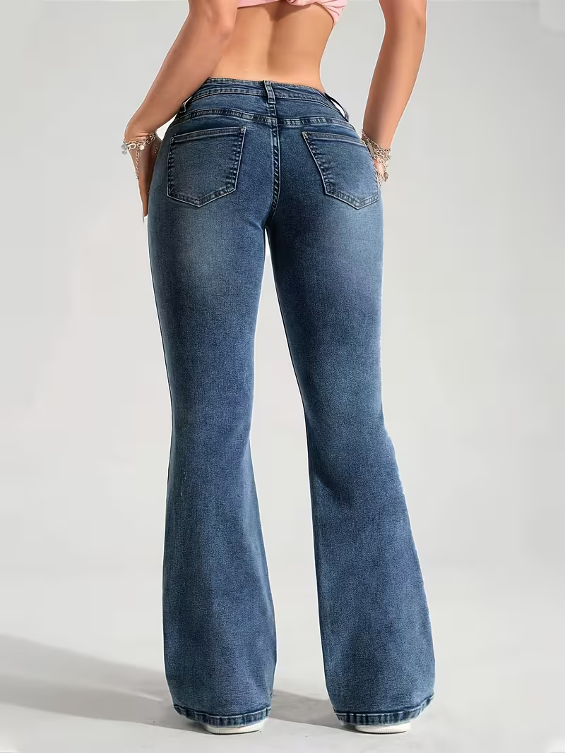 Damen Low Waist Flared Jeans