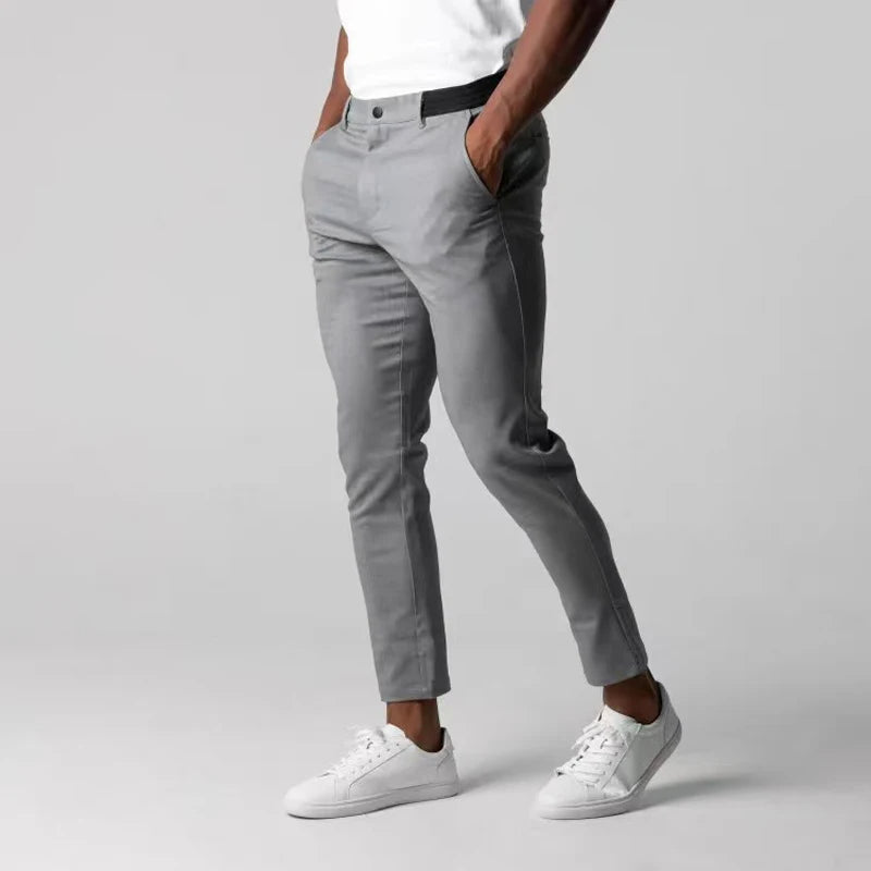 Herren Baumwoll-Chino – Schmale Stoffhose mit Stretch