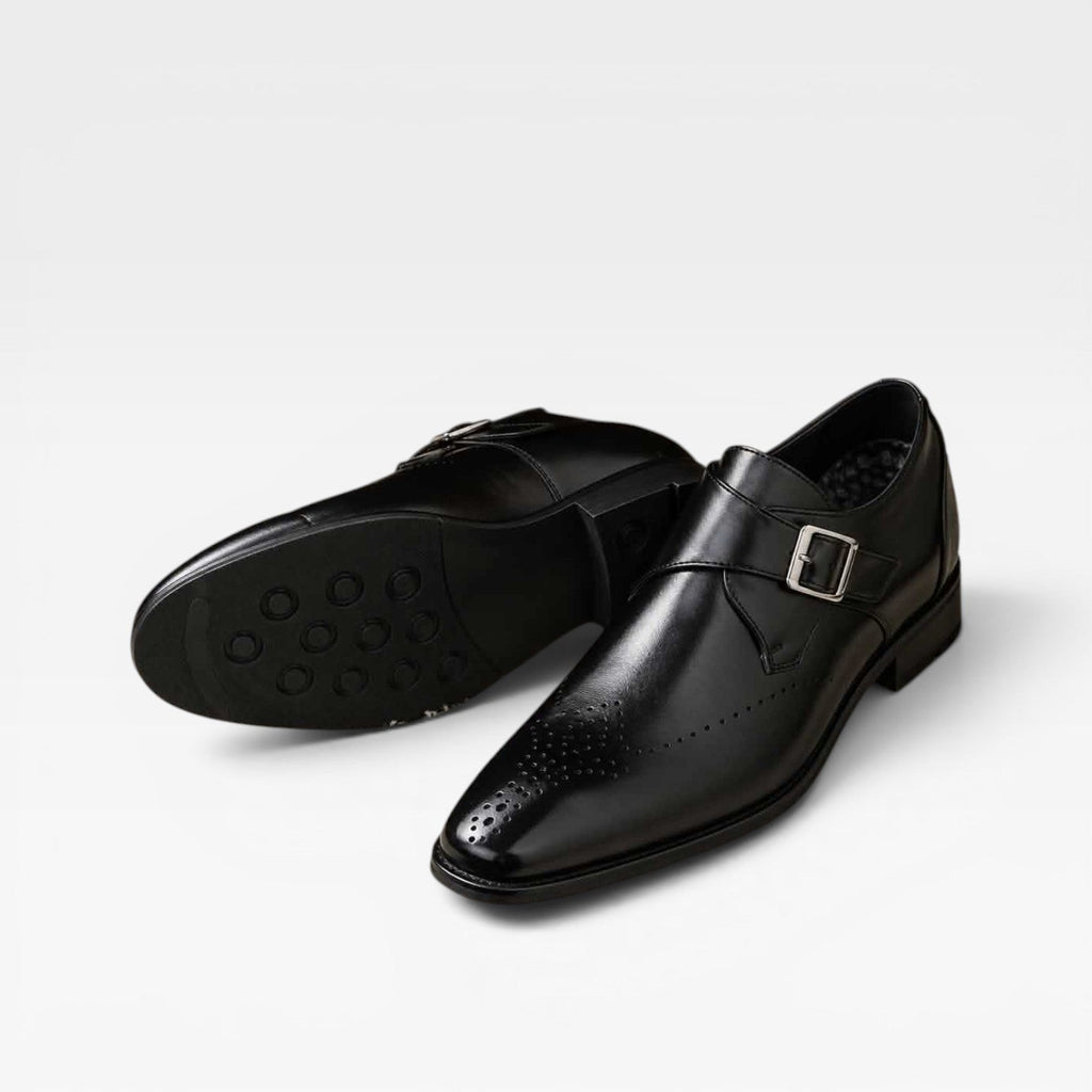 Herren Leder Monk Strap Schuhe – Klassische Slip-On Smarte Dress Schuhe