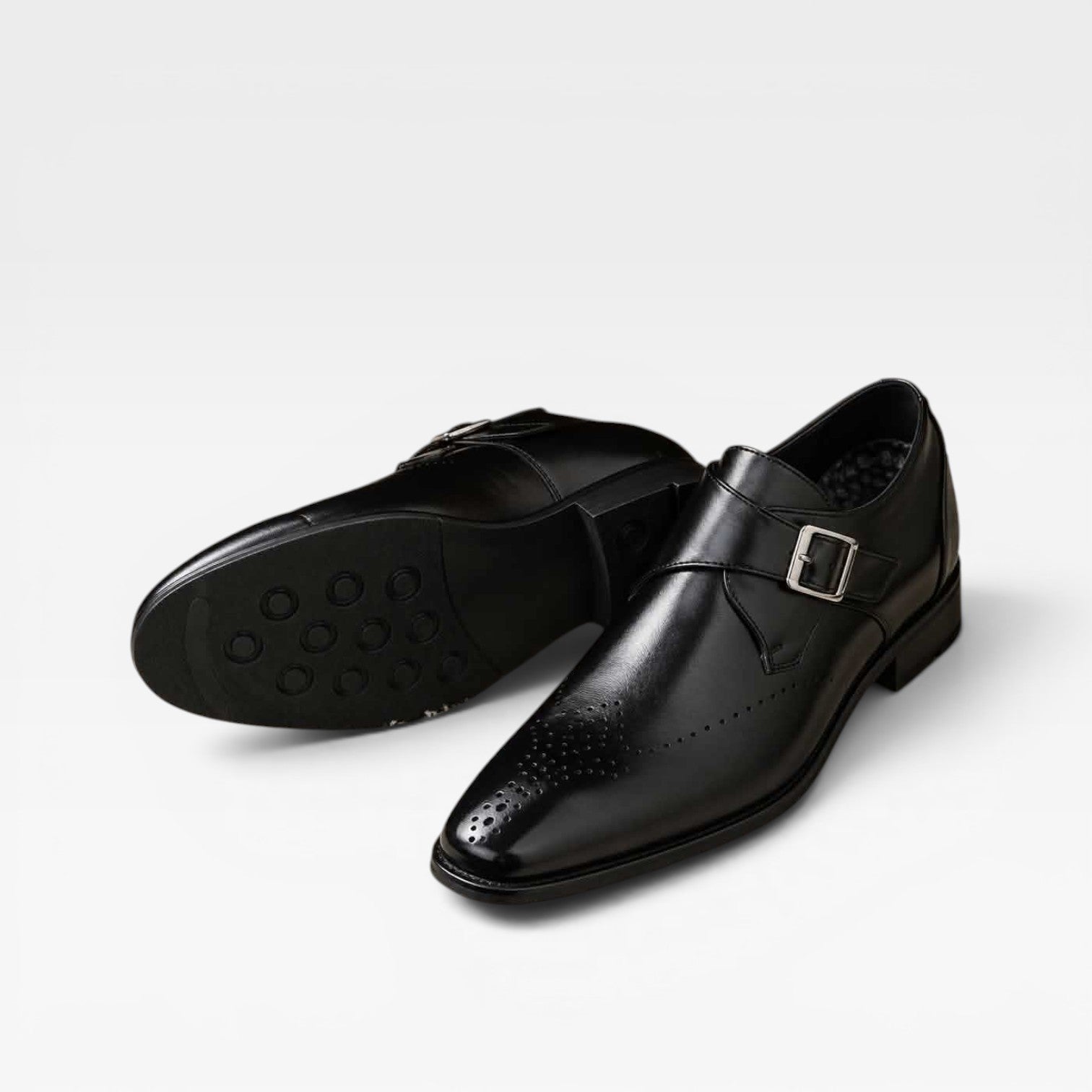 Herren Leder Monk Strap Schuhe – Klassische Slip-On Smarte Dress Schuhe