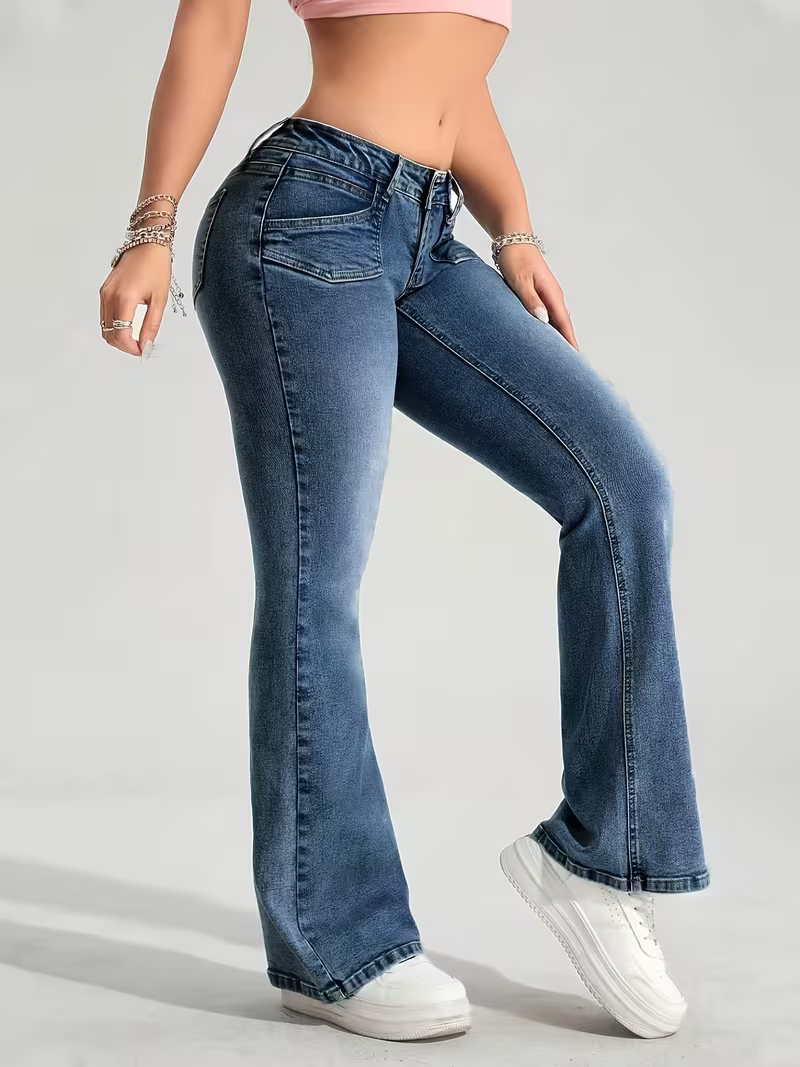 Damen Low Waist Flared Jeans