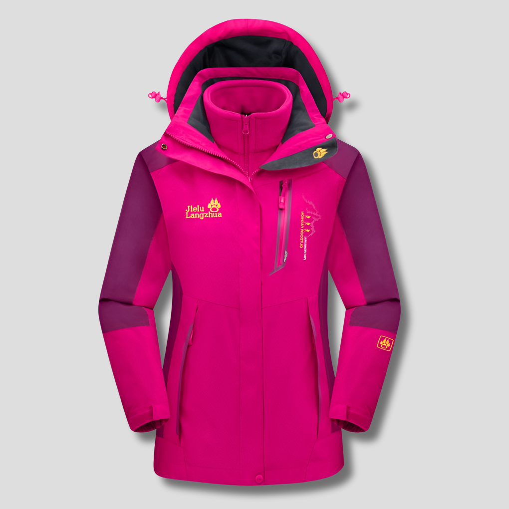 Damen 3-in-1 Skijacke – Winterjacke mit herausnehmbarem Fleece-Innenteil