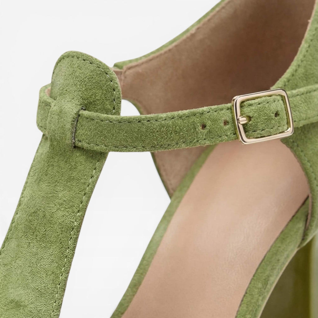 Damen Sandalen mit Blockabsatz und Riemchen – Elegante Mehrriemen Vintage-Absätze für besondere Anlässe
