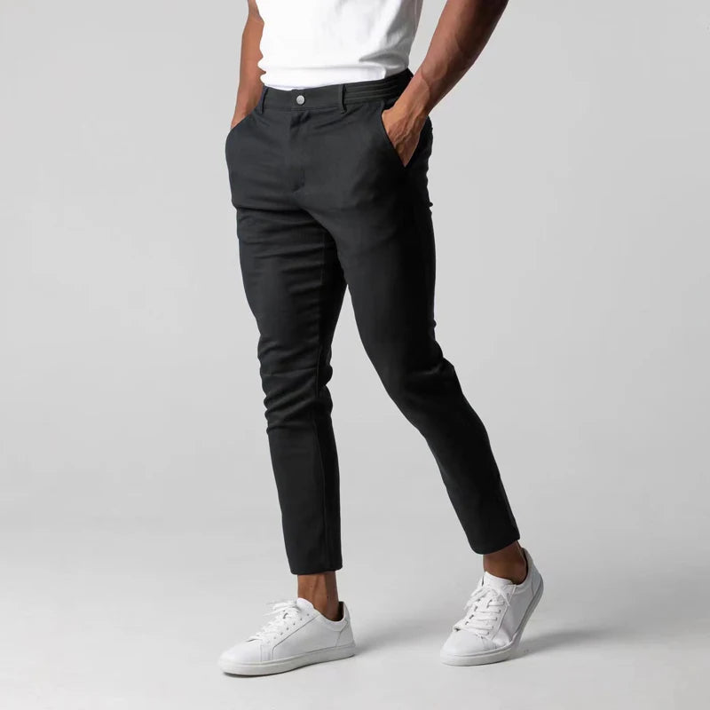 Herren Baumwoll-Chino – Schmale Stoffhose mit Stretch