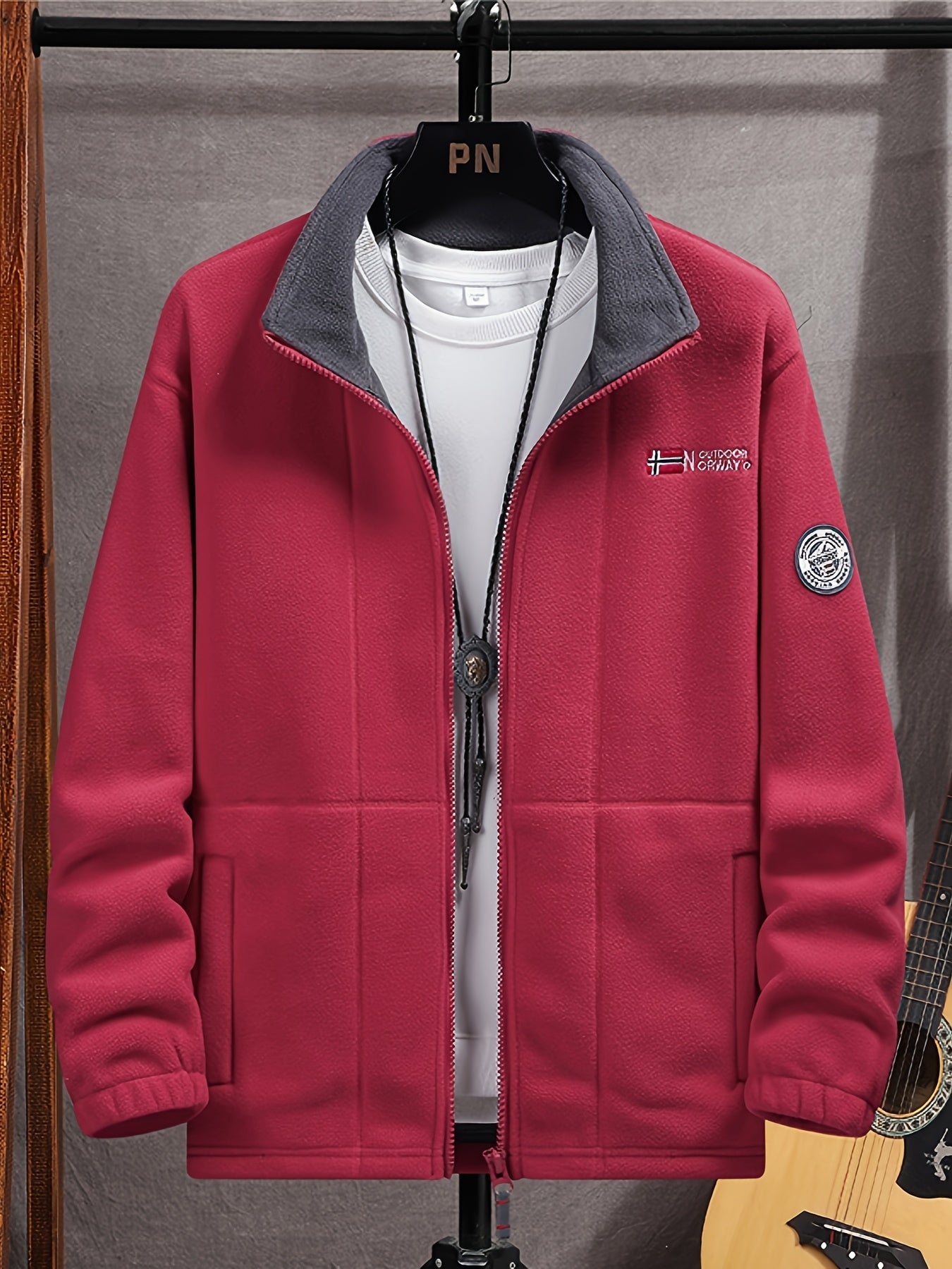 Herren Fleecejacke mit Stehkragen – Outdoor Jacke warm