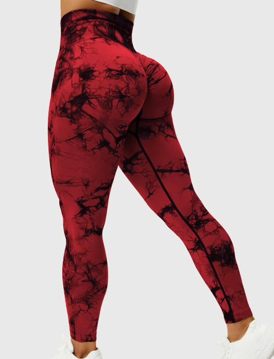 Damen Leggings mit Tie-Dye-Muster