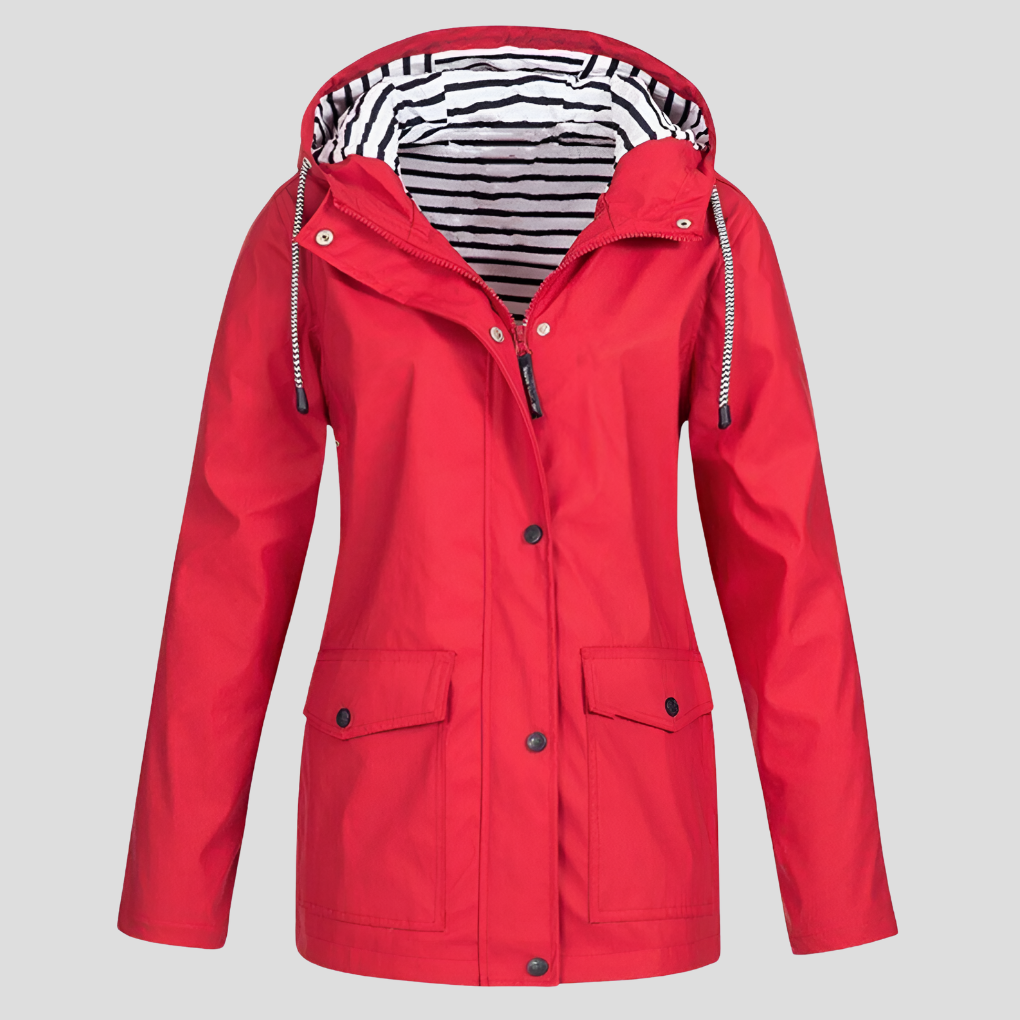 Damen Regenjacke mit Kapuze – Wasserdichte und Winddichte Jacke
