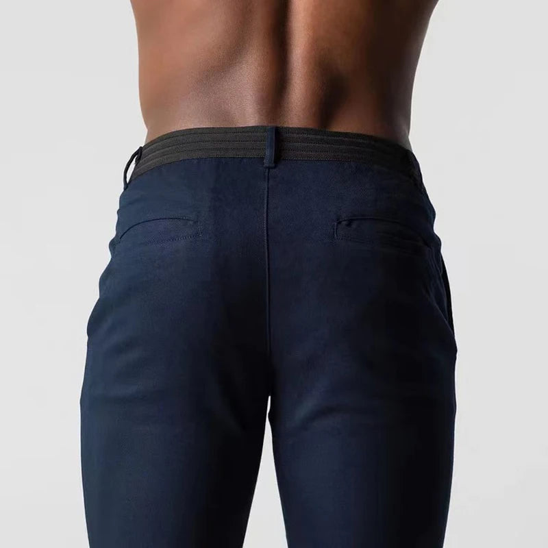 Herren Baumwoll-Chino – Schmale Stoffhose mit Stretch