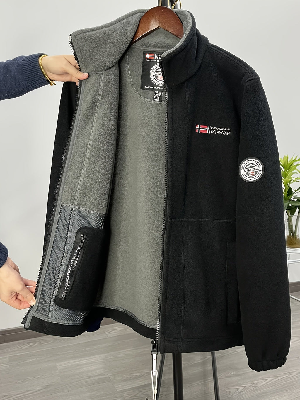 Herren Fleecejacke mit Stehkragen – Outdoor Jacke warm