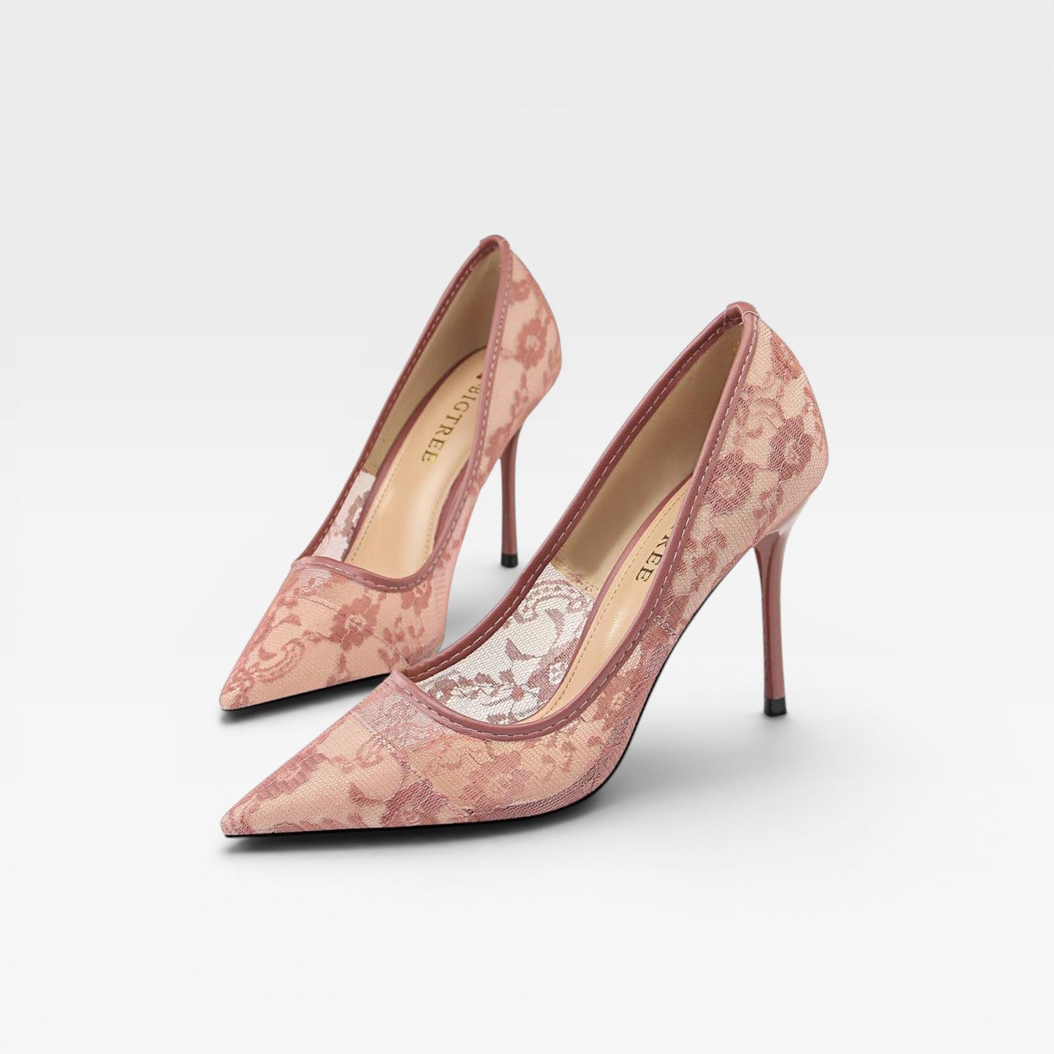 Damen Spitzenzehen-Absätze aus Spitze – Elegante Blumen-Mesh-Stiletto-Pumps für besondere Anlässe