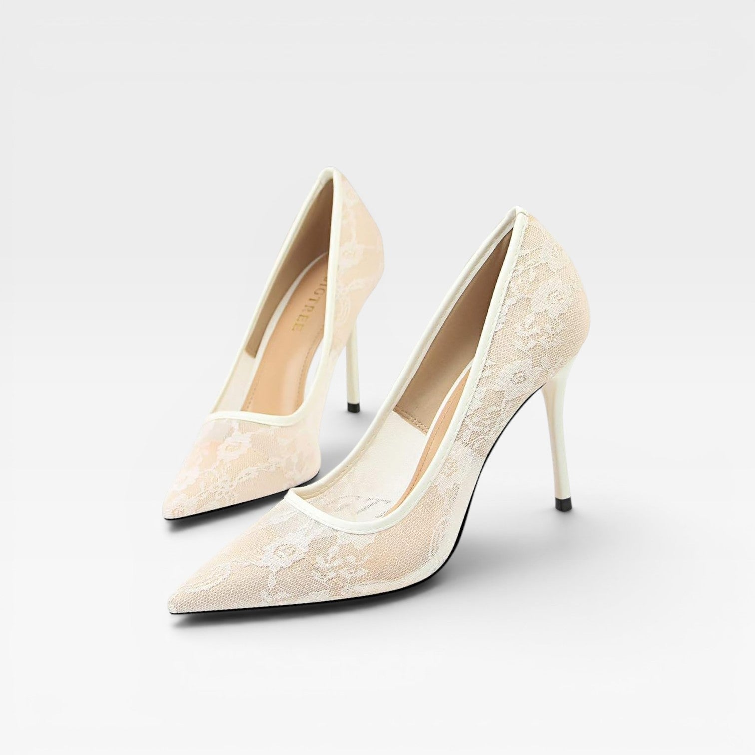Damen Spitzenzehen-Absätze aus Spitze – Elegante Blumen-Mesh-Stiletto-Pumps für besondere Anlässe