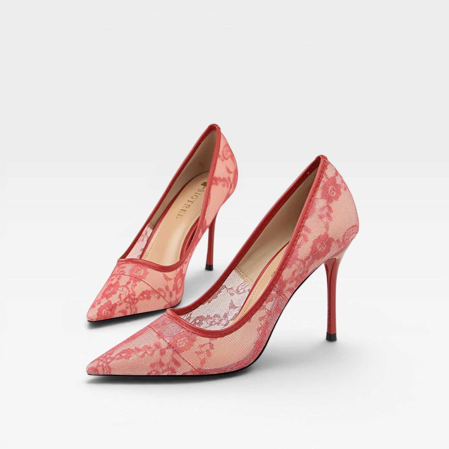 Damen Spitzenzehen-Absätze aus Spitze – Elegante Blumen-Mesh-Stiletto-Pumps für besondere Anlässe