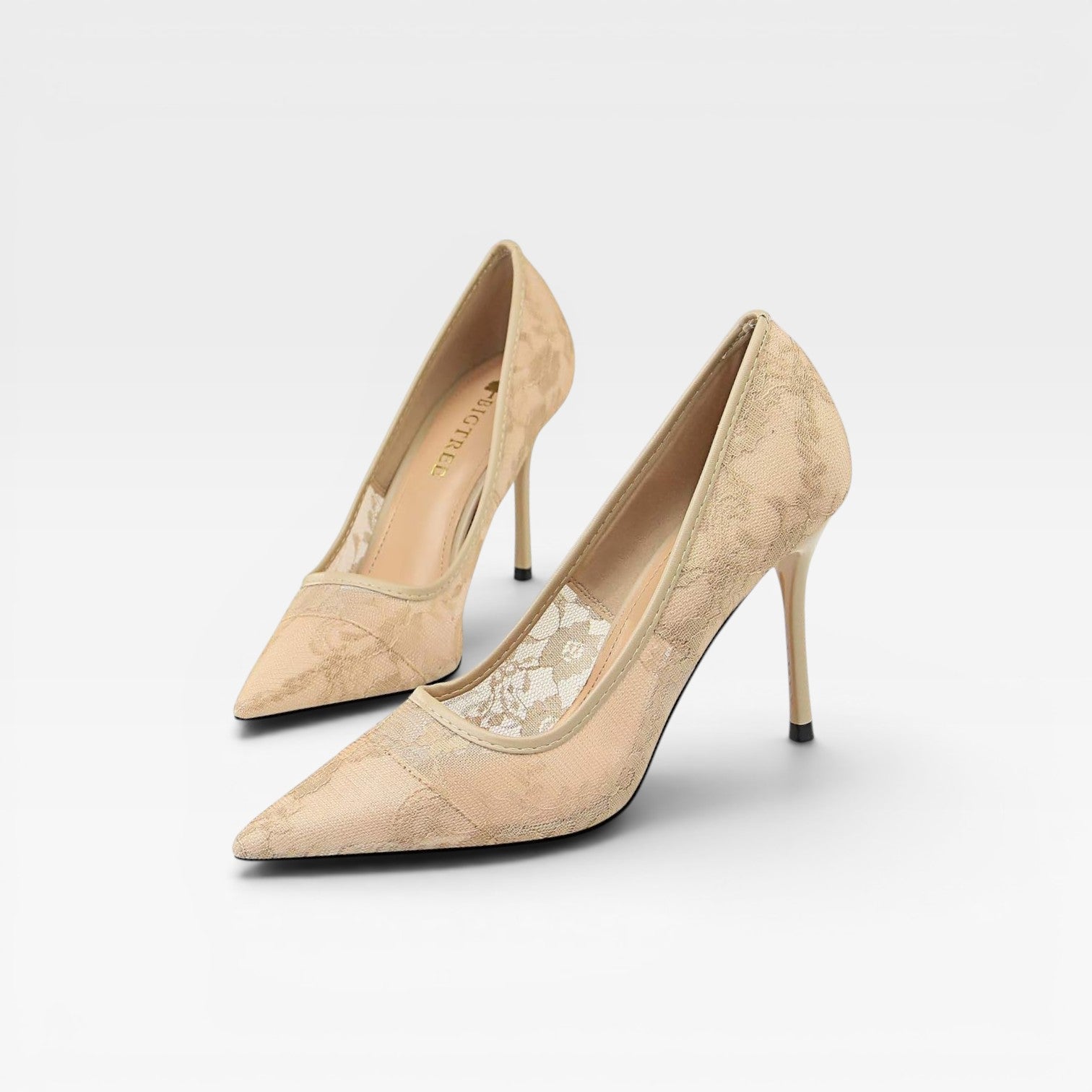 Damen Spitzenzehen-Absätze aus Spitze – Elegante Blumen-Mesh-Stiletto-Pumps für besondere Anlässe