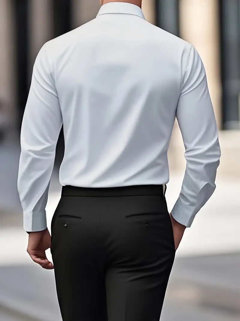 Herren Businesshemd Langarm – Bügelleichtes Hemd mit modernem Schnitt