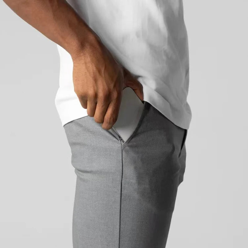Herren Baumwoll-Chino – Schmale Stoffhose mit Stretch