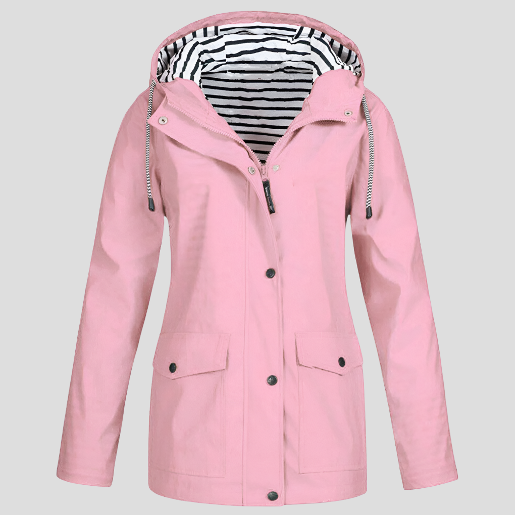 Damen Regenjacke mit Kapuze – Wasserdichte und Winddichte Jacke