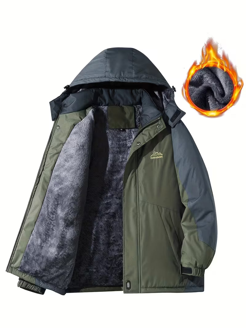 Herren Warme Winterjacke mit Kapuze