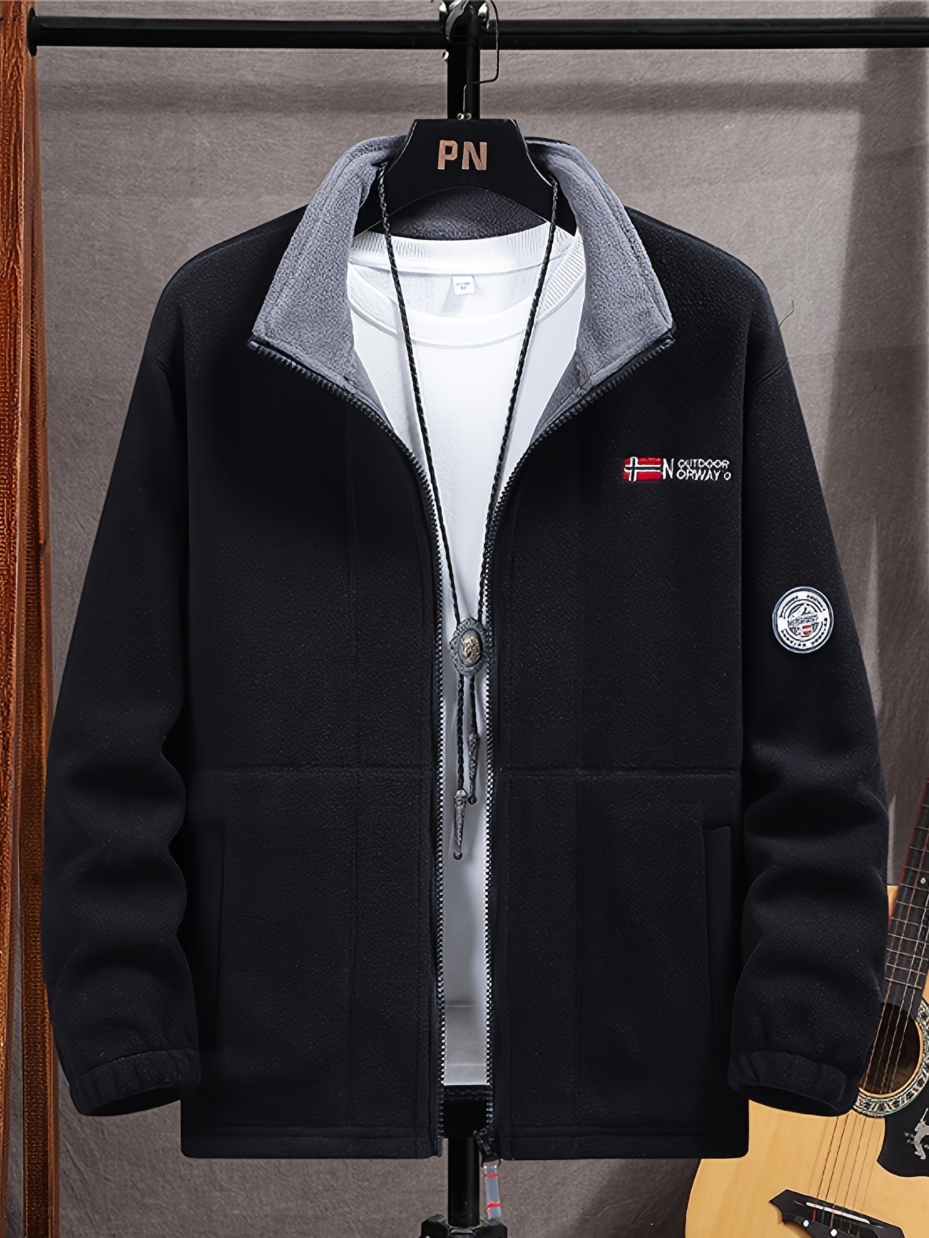 Herren Fleecejacke mit Stehkragen – Outdoor Jacke warm