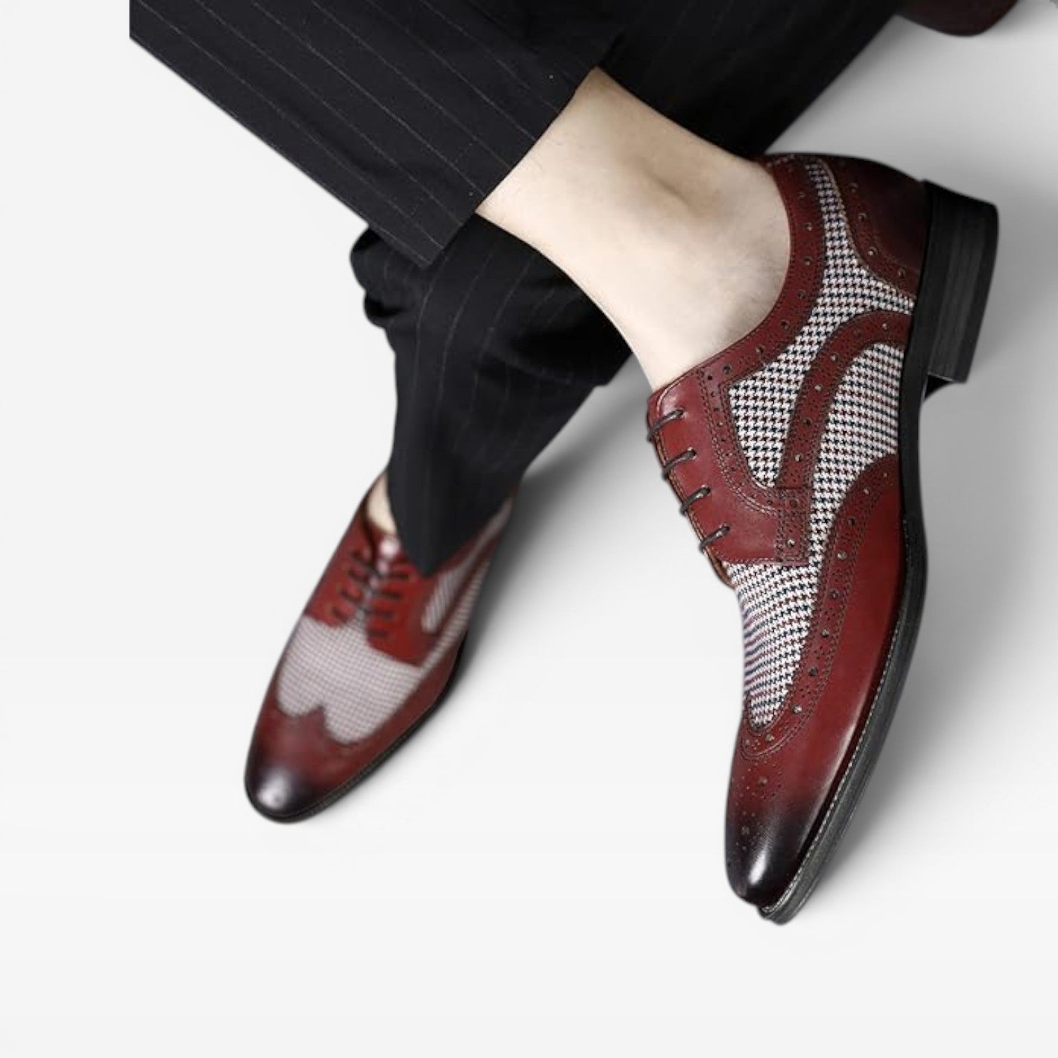 Herren Wingtip Brogue Oxford Schuhe – Klassische Leder Schnürschuhe