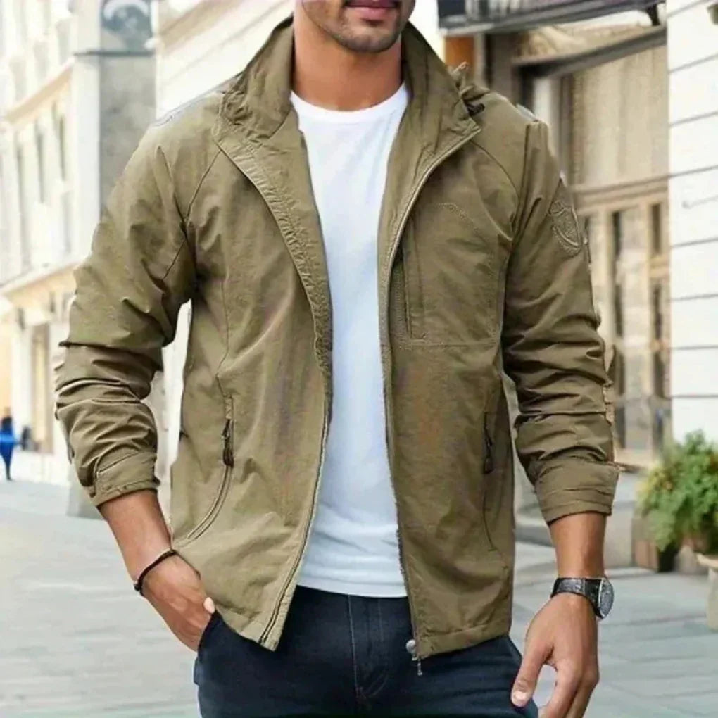 Herren Übergangsjacke mit Stehkragen – Leichte Jacke mit Reissverschluss