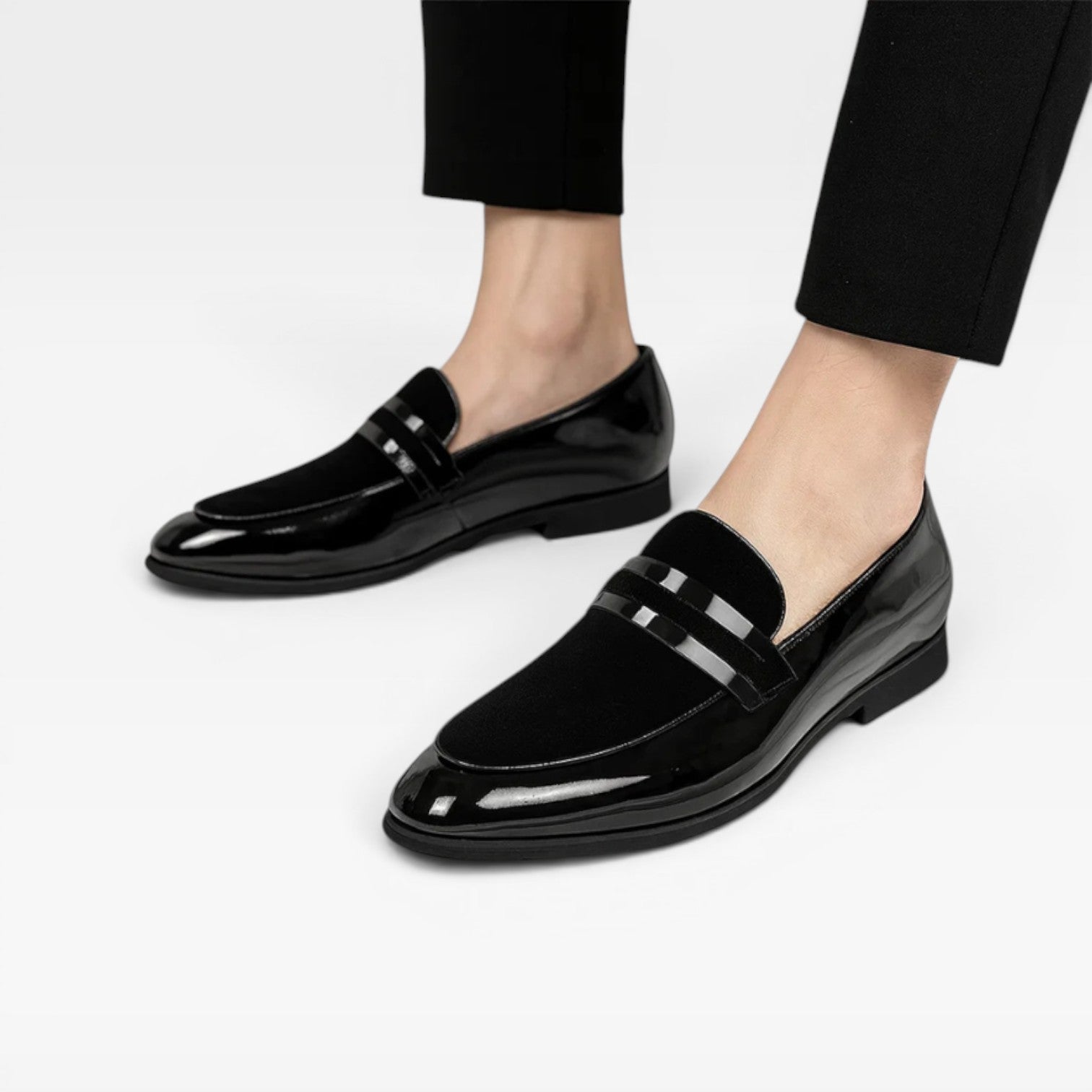 Herren Lackleder Penny Loafers – Elegante Slip-On Anzugschuhe