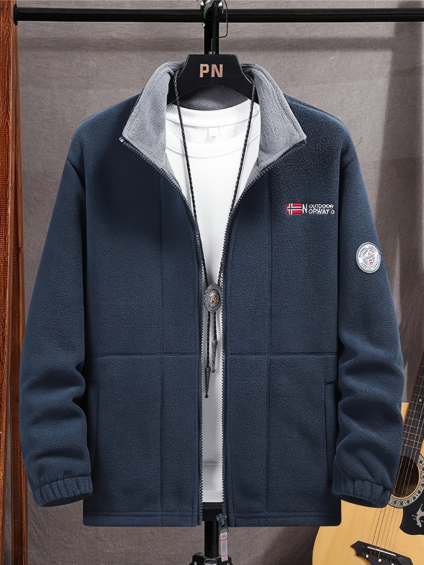 Herren Fleecejacke mit Stehkragen – Outdoor Jacke warm