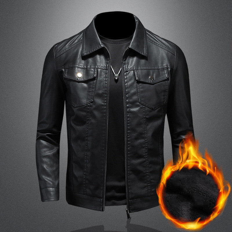 Herren Bikerjacke Slim Fit – Jacke mit Brusttaschen und Reissverschluss