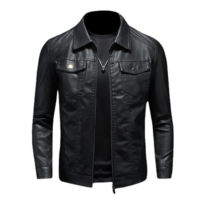 Herren Bikerjacke Slim Fit – Jacke mit Brusttaschen und Reissverschluss