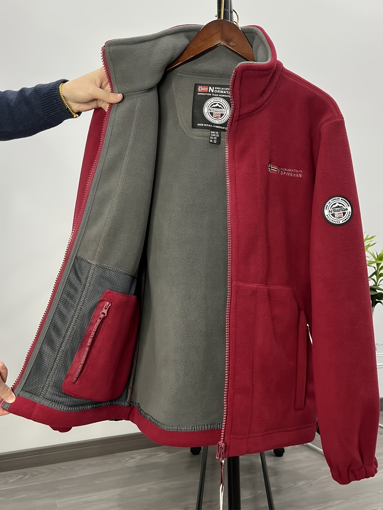 Herren Fleecejacke mit Stehkragen – Outdoor Jacke warm