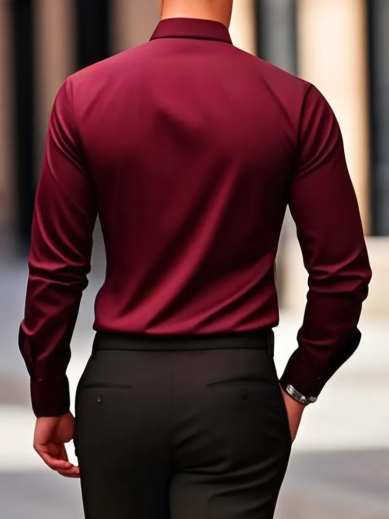 Herren Businesshemd Langarm – Bügelleichtes Hemd mit modernem Schnitt