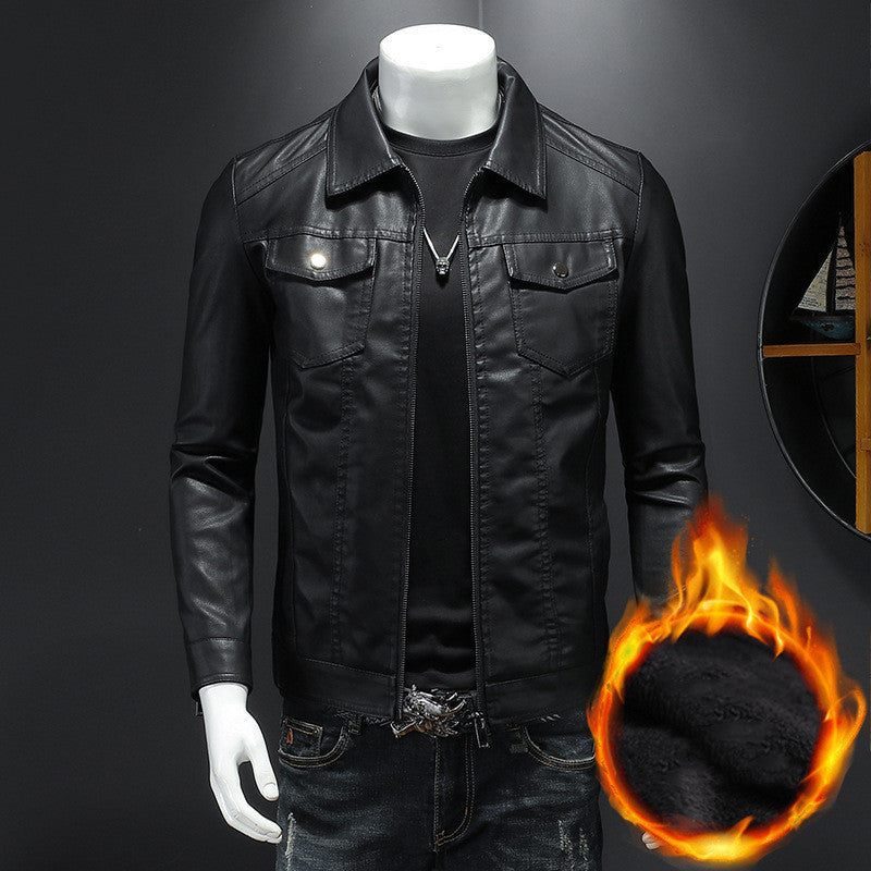 Herren Bikerjacke Slim Fit – Jacke mit Brusttaschen und Reissverschluss