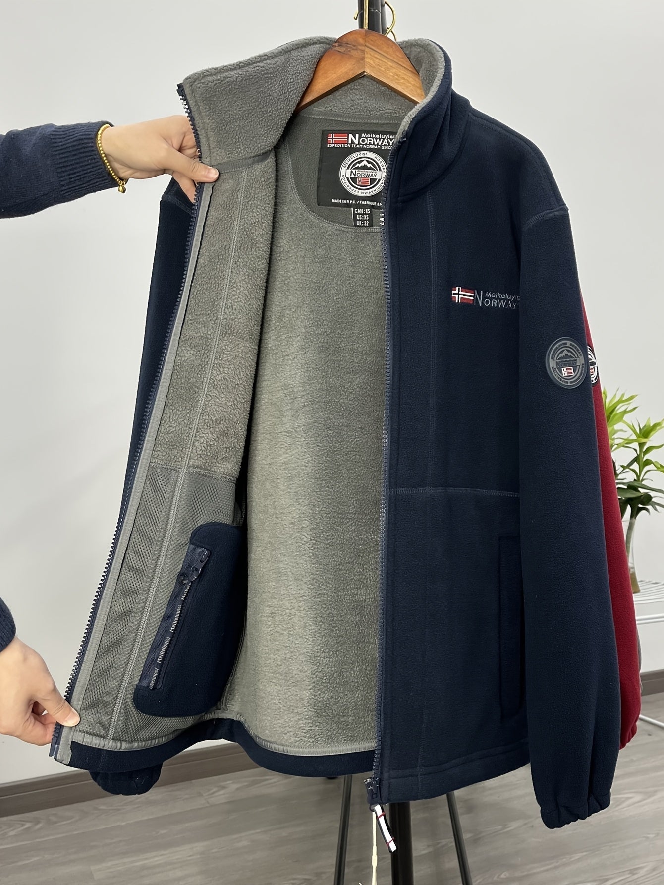 Herren Fleecejacke mit Stehkragen – Outdoor Jacke warm